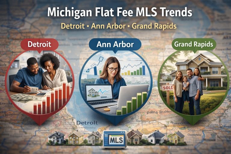 Michigan flat fee MLS trends across Detroit Ann Arbor Grand Rapids real estate markets