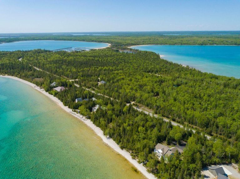 Presque Isle County Michigan waterfront and remote housing communities with northern Michigan landscapes