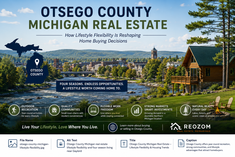 Otsego County Michigan homes surrounded by forests and four-season outdoor recreation near Gaylord